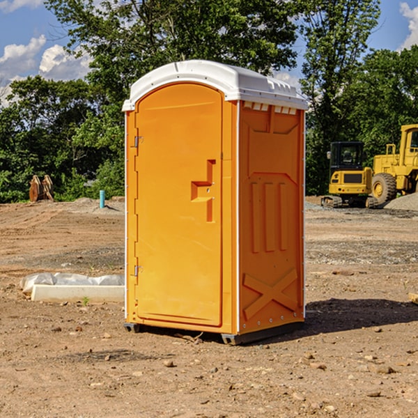 how often are the portable restrooms cleaned and serviced during a rental period in Hayward